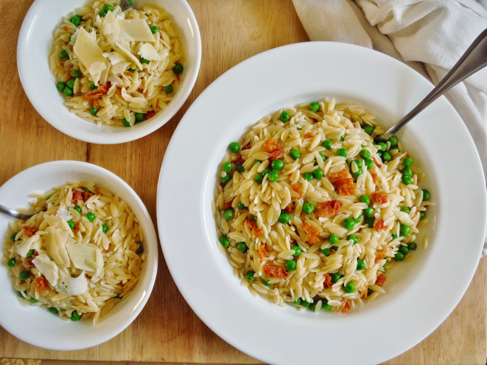 King's One Pan Prep Orzo with Pancetta and Peas