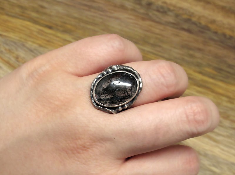 Harlequin&Lionhead handmade sterling silver ring, custom designed for an illustration artist.