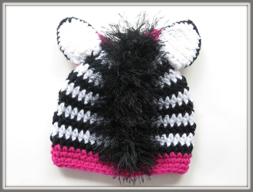 Zebra Beanie Crochet Pattern for Boys or Girls in Newborn to Woman ...