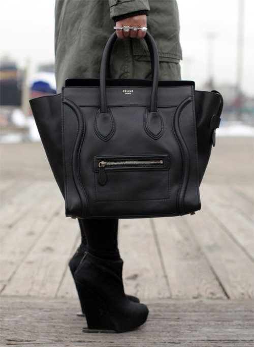 celine medium sized black luggage bag  