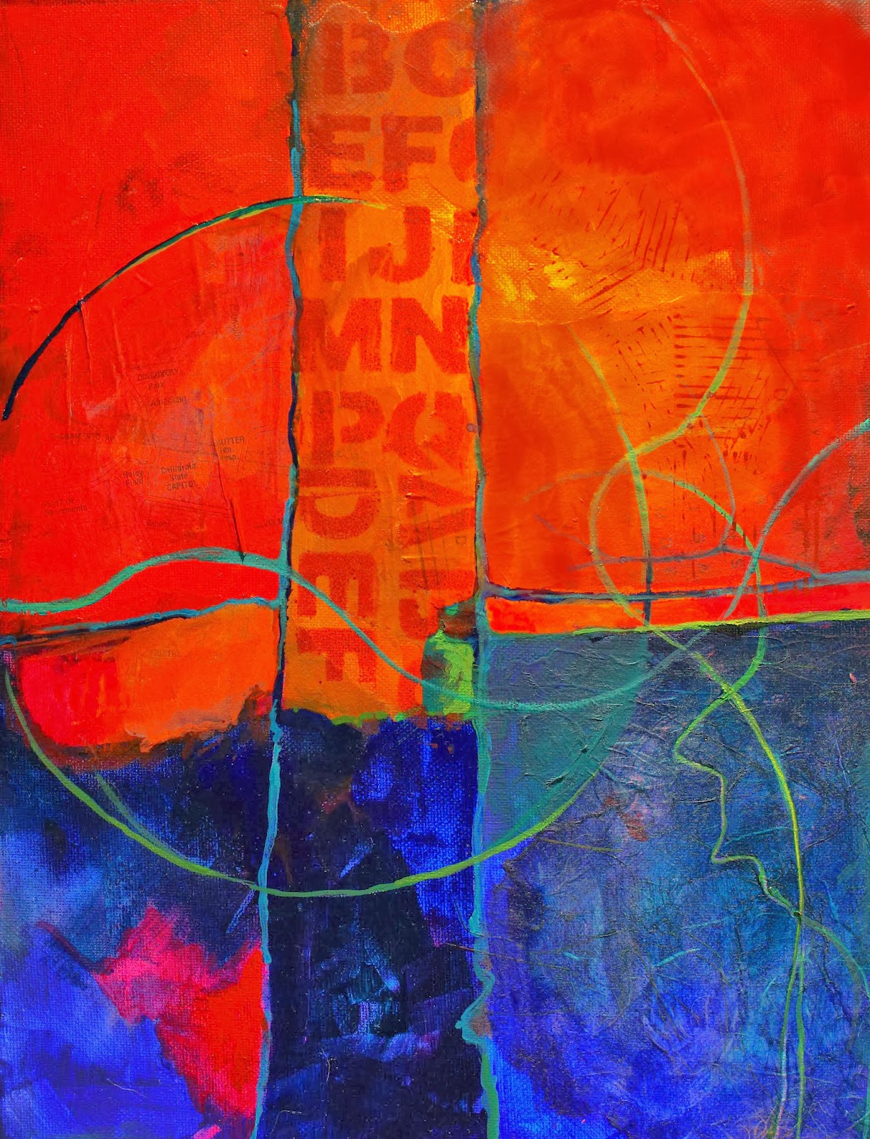 CAROL NELSON FINE ART BLOG "Rumors" mixed media abstract painting