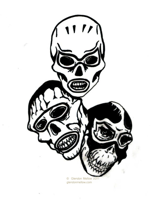 Hominid Skulls wearing Mexican