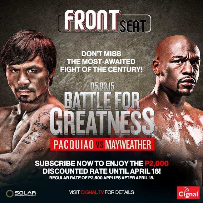 Cignal unveils special offer for Pacquiao vs. Mayweather fight! Pacquiao vs. Mayweather