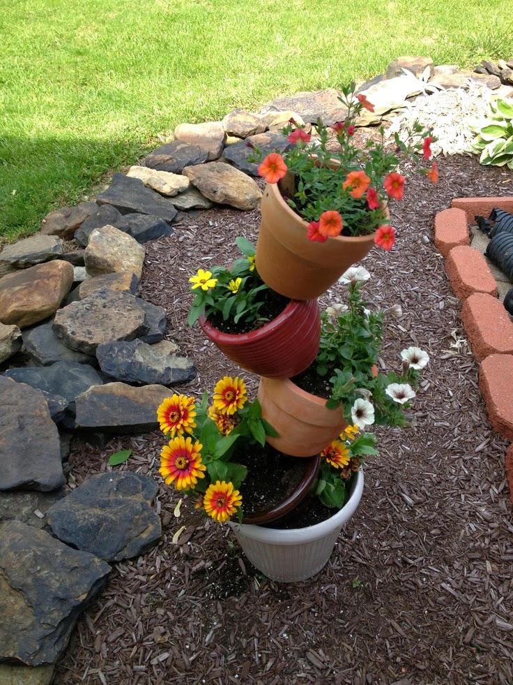 Outdoor Oasis DIY Stacked Flower Pots