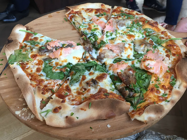 A seafood pizza
