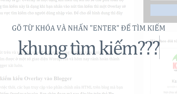 Thêm khung tìm kiếm kiểu Overlay vào Blogger