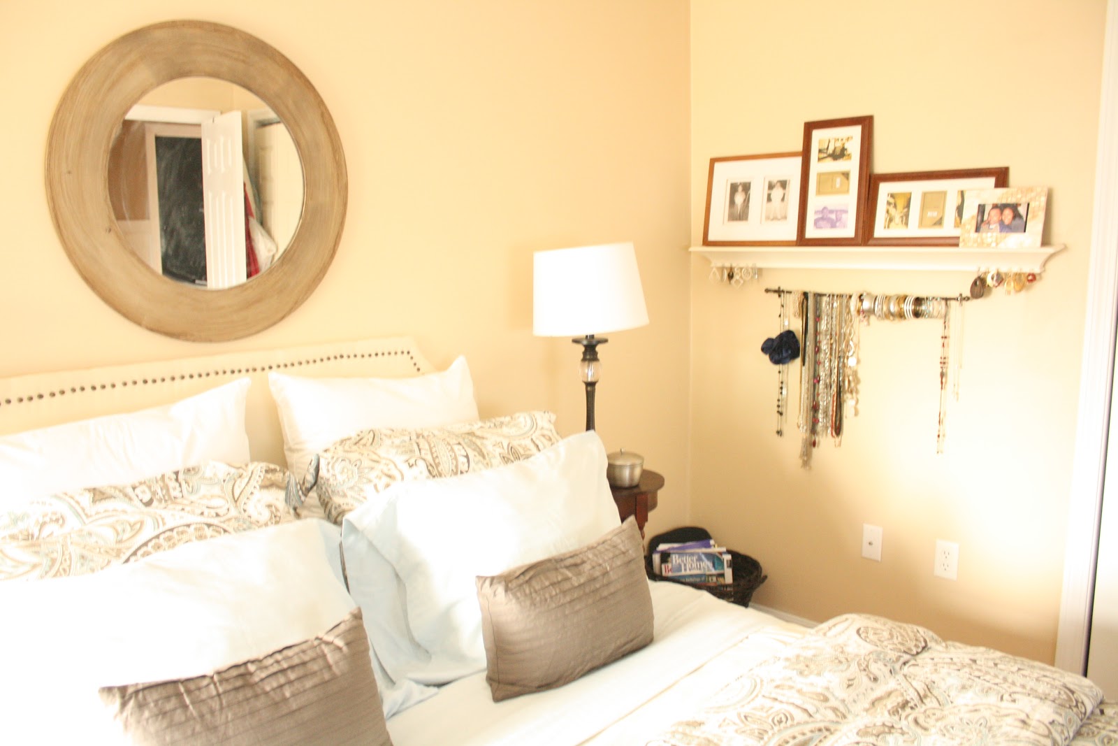 Made by Carli Master Bedroom Updates Spray Painted and Glazed Mirror