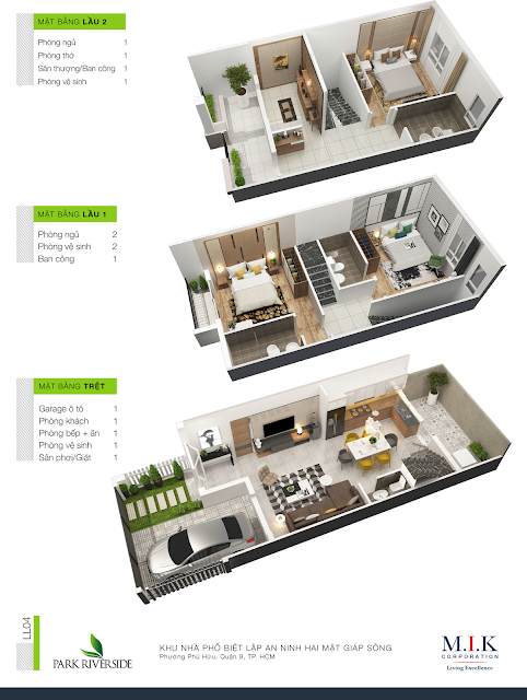 Mặt bằng nhà phố Park Riverside mẫu LL04 chi tiết Mặt bằng nhà phố Park Riverside mẫu LL04 chi tiết