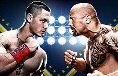 la roca se enfrenta a john cena en el escenario de los inmortales wrestlemania 28
