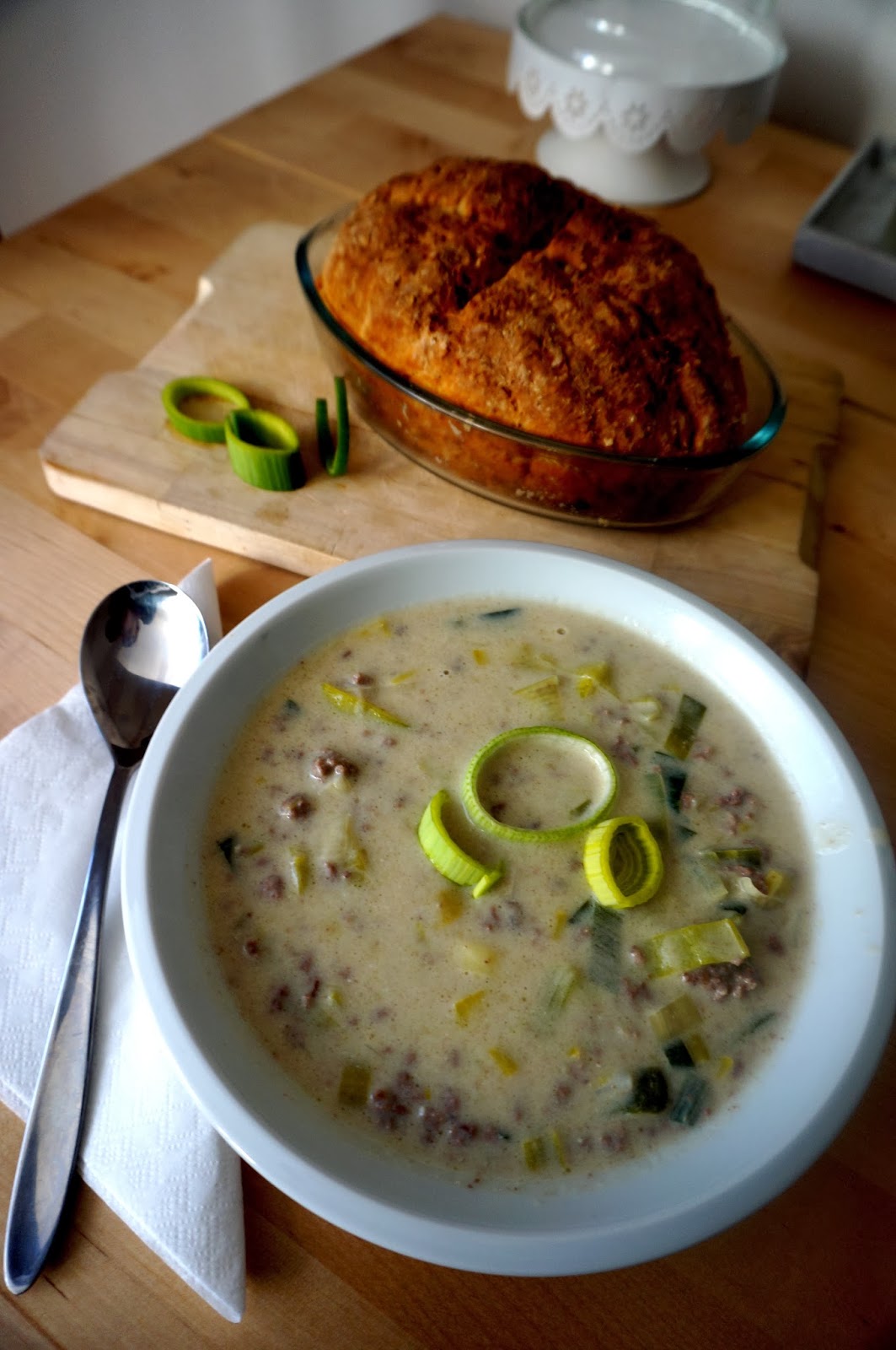 Culinaria Mince MeatSoft Cheese Soup with Leek