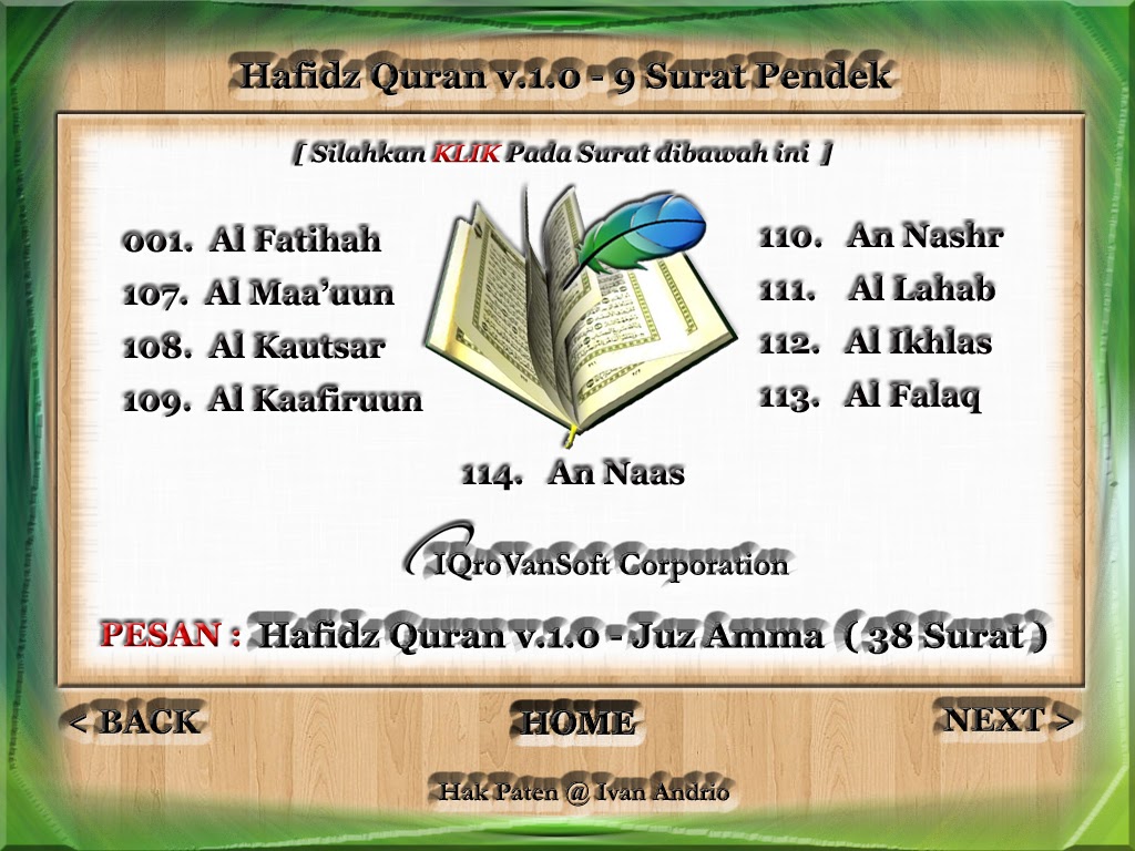 minnatani HAFIDZ QUR�AN V1.0 JUZ AMMA minnatani HAFIDZ QUR�AN V1.0 JUZ AMMA