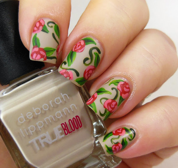 nails rose nail art
