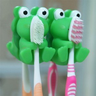 frog toothbrush suction holder