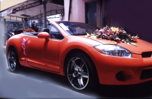 Xe cưới mui trần Mitsubishi Eclip màu đỏ Xe cưới mui trần Mitsubishi Eclip