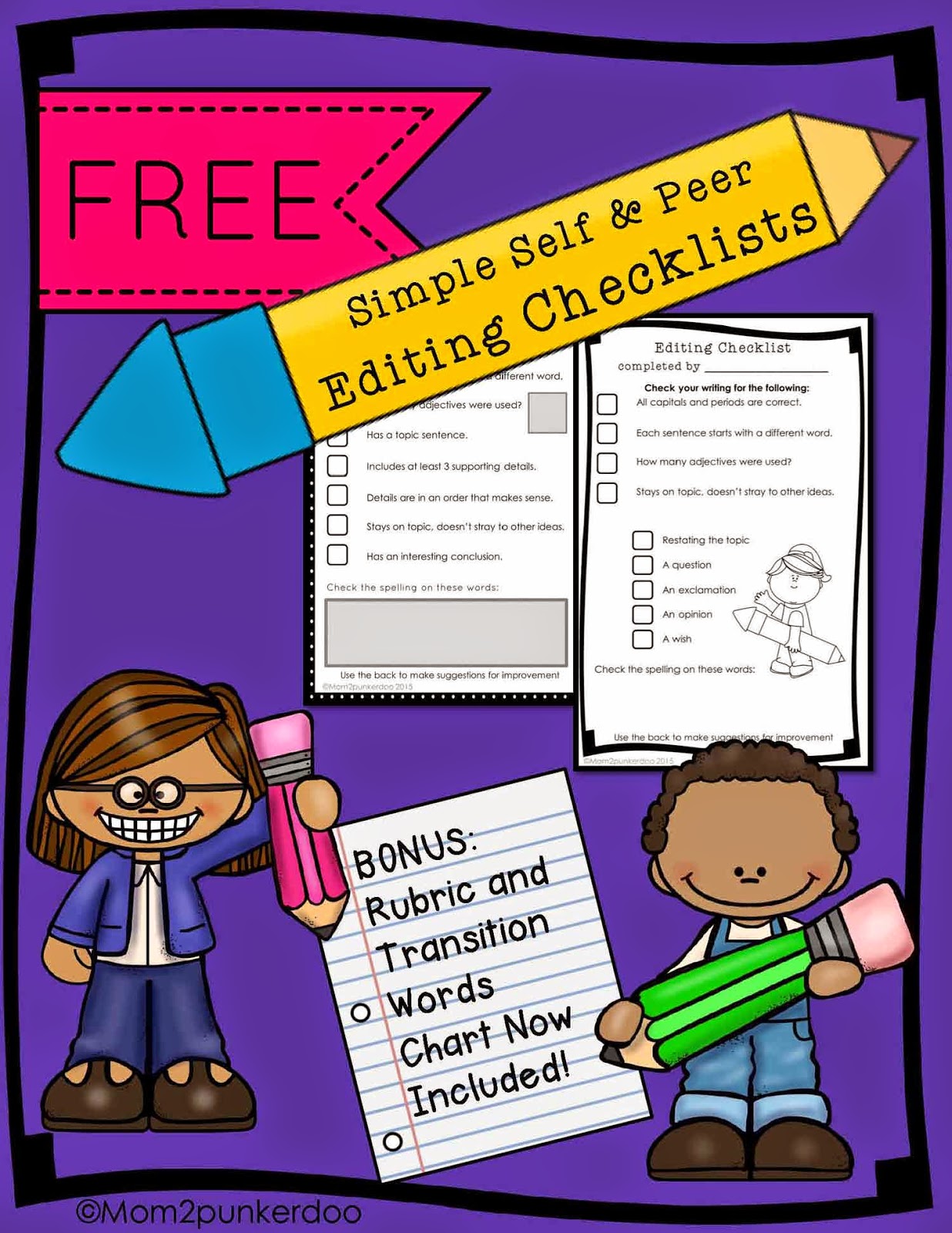 Editing Writing Freebie Mom2punkerdoo
