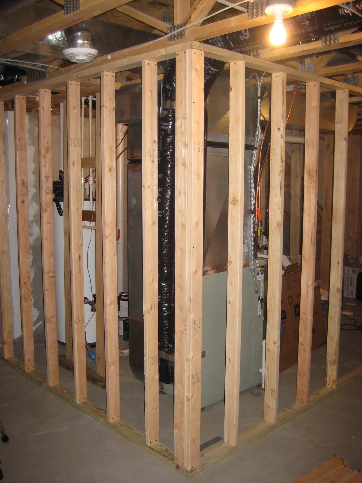 Katie's Blog Basement Part 2 Framing, Wiring and Walls
