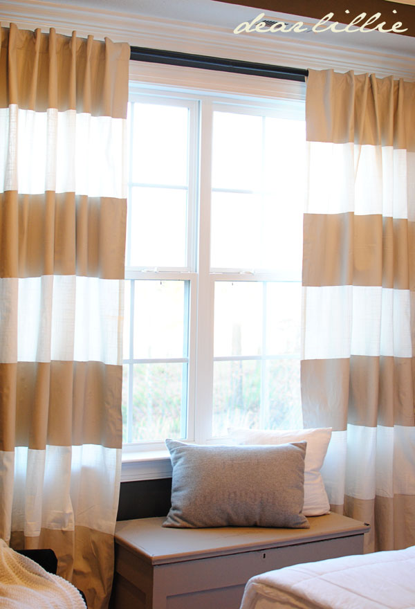 Dear Lillie Painted Curtains and Pillows for the Master Bedroom