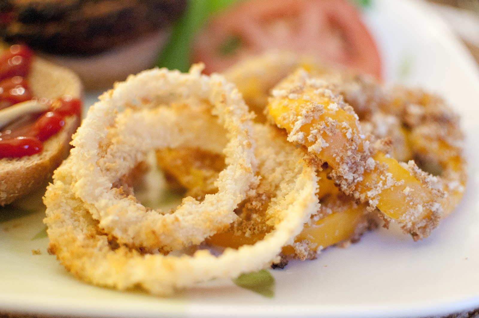 VeganFling Black Bean Burgers and Bell Pepper Rings