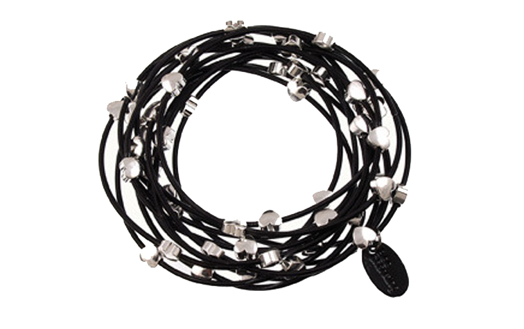 Favery Bee Charming Piano Wire Silver Hearts Bracelet