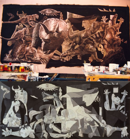 Comparación entre el cuadro de Jurassic Park y el Guernica de Picasso - Cine de Escritor Comparación entre el cuadro de Jurassic Park y el Guernica de Picasso - Cine de Escritor