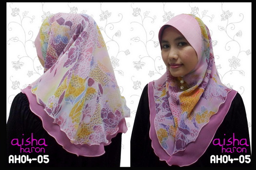 Tudung Double-Layered Chiffon Corak Tudung Double-Layered Chiffon Corak