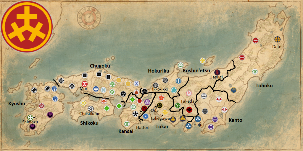 Эпоха Смут Shogun+2+clan+locations