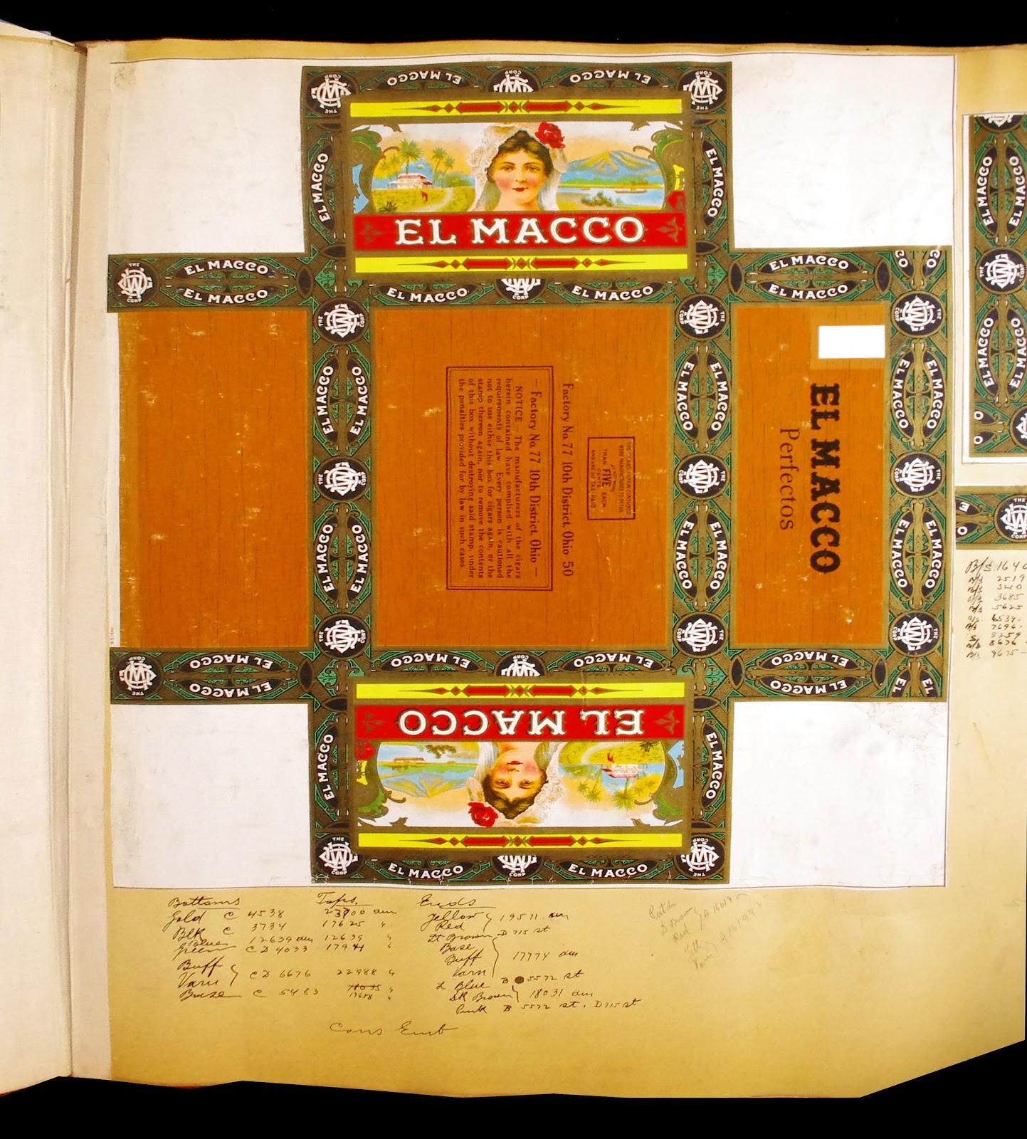 Folio of approximately 800 vintage mounted cigar box labels