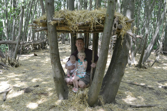 Mr Tin Box, Tin Box Baby and Tin Box Tot sitting in our den