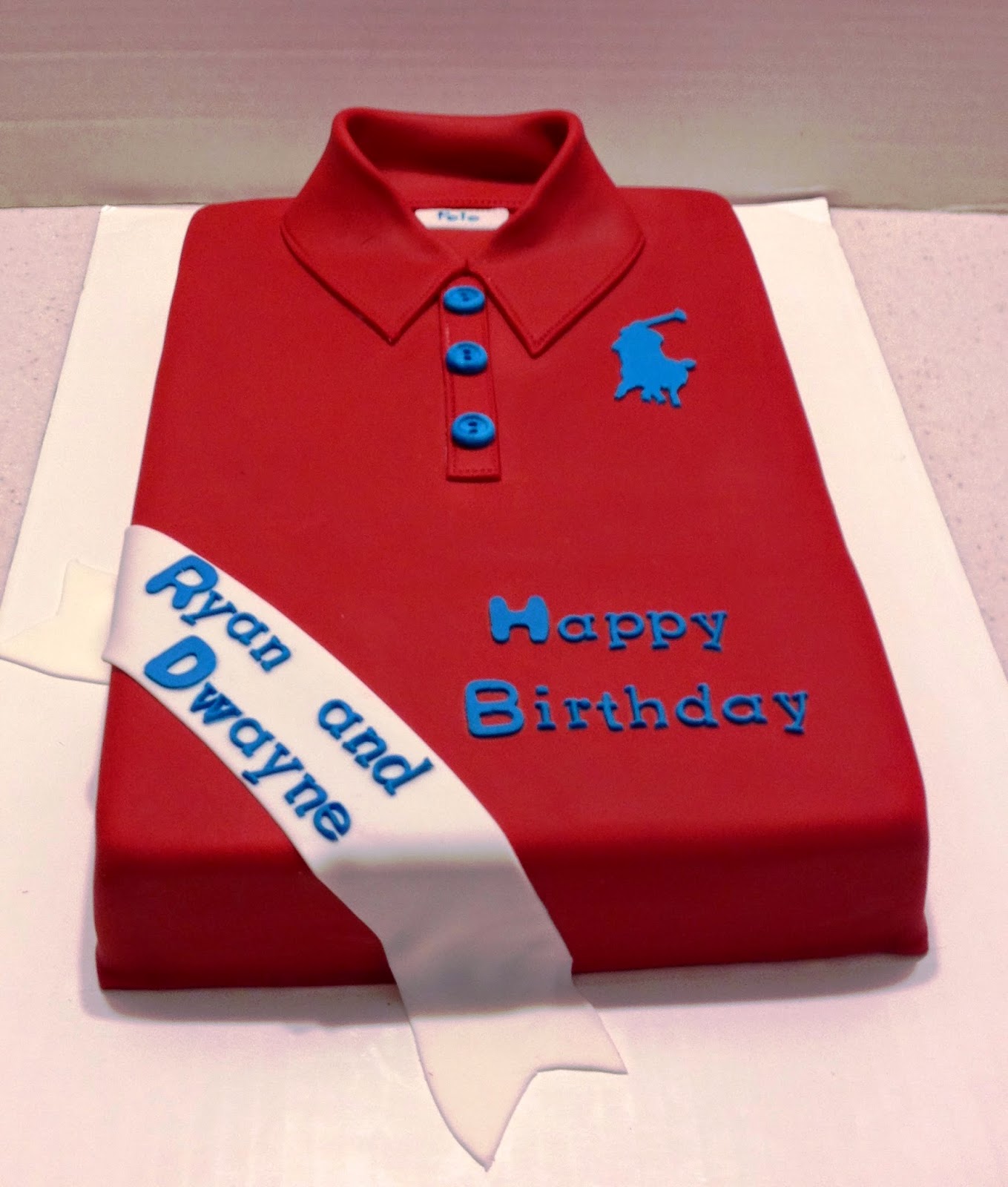 MaryMel Cakes: Polo shirt double birthdays