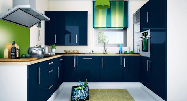 Diseños de cocinas modernas color azul | Ideas para decorar, diseñar y