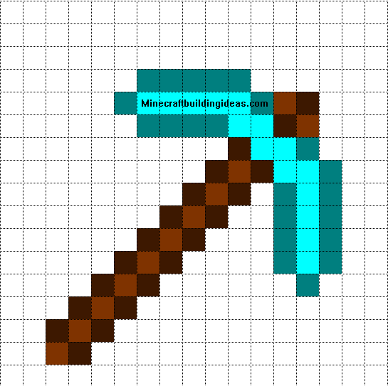 Minecraft Pixel Art Templates Diamond Pickaxe
