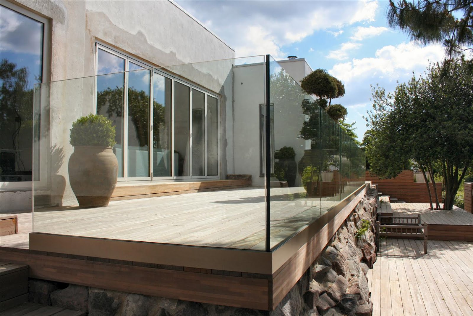 Glas terrasser, altan glas, glas altaner, frosted glas, glas rækværk ... Altan terrasse