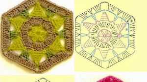 Grannys hexagonales tejidos con ganchillo y una mochila especial