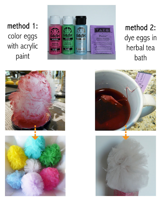 Make Tea Dyed & Painted Tulle Eggs