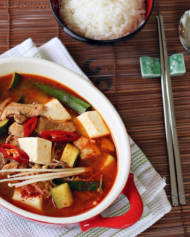 To Food with Love Doenjang Jjigae (Korean Soy Bean Paste Stew)