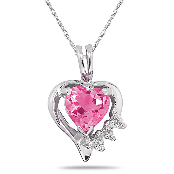 Pink Topaz Heart .925 Sterling Silver Pendant .75" FREE SHIPPING Pink Topaz Heart .925 Sterling Silver Pendant .75" FREE SHIPPING