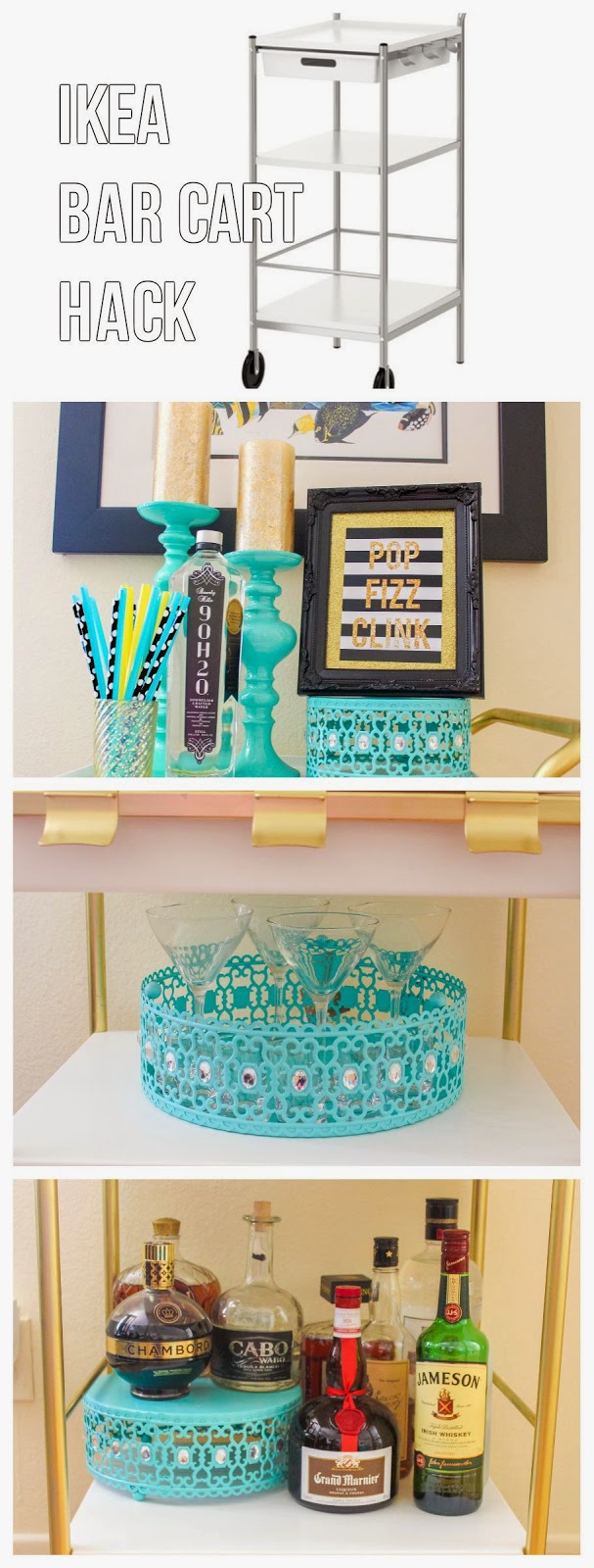 Kasey's Kitchen IKEA Hack DIY Gold Bar Cart