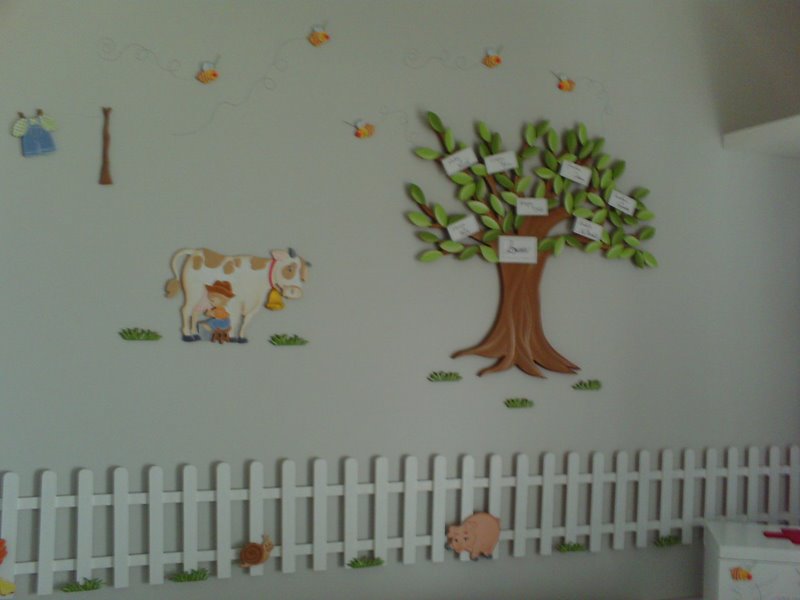 Apliques em MDF , detalhe a cerquinha ? por conta do cliente Quarto De Bebe Decorado Fazendinha ~ Apliques em MDF , detalhe a cerquinha ? por conta do cliente