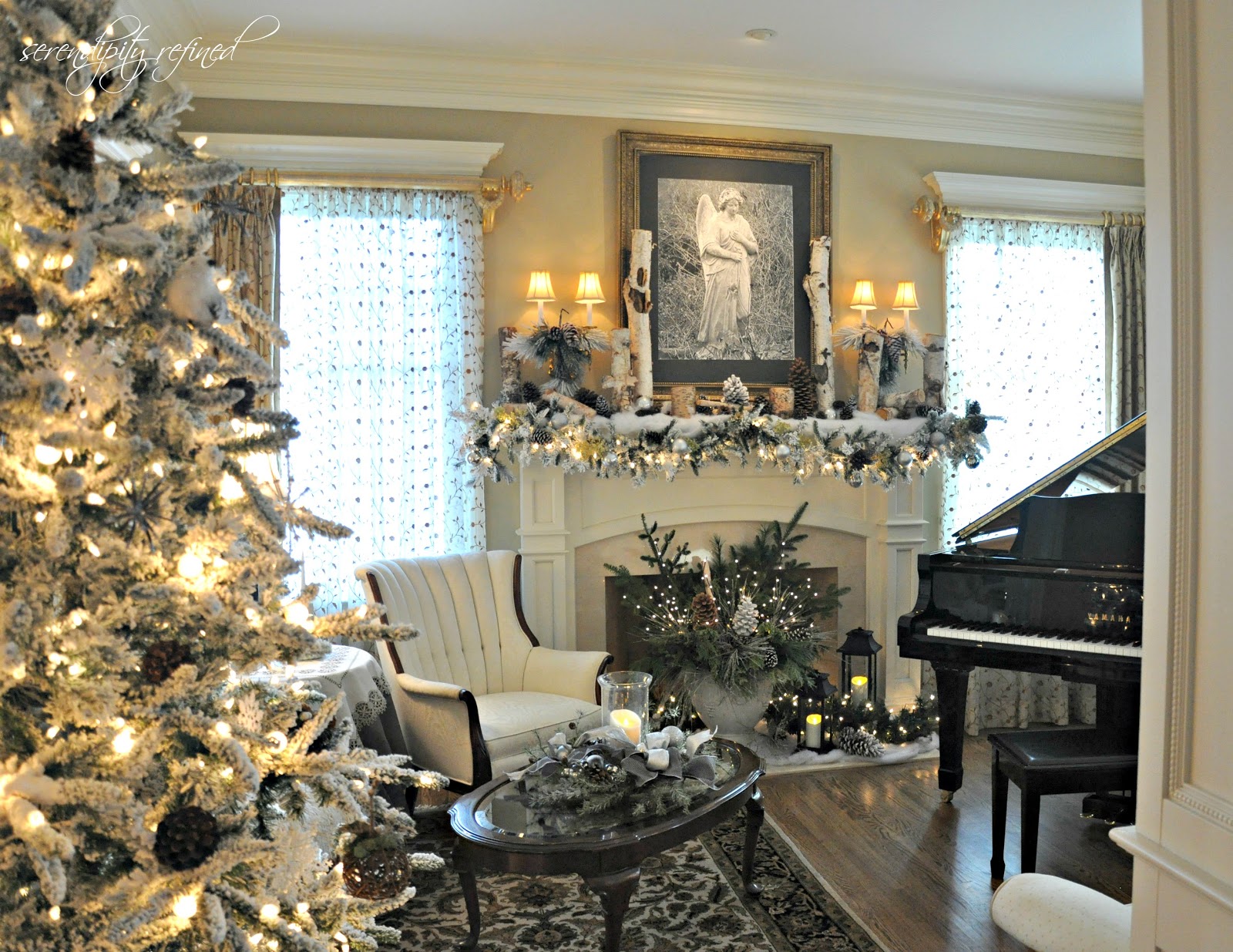 Serendipity Refined Blog Woodland Winter Mantel..and NFL Fooball