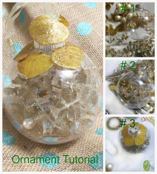 Ornament Exchange Tutorial, Summary of the Steps of the project, Supplies, Filler, Trim, and complete.