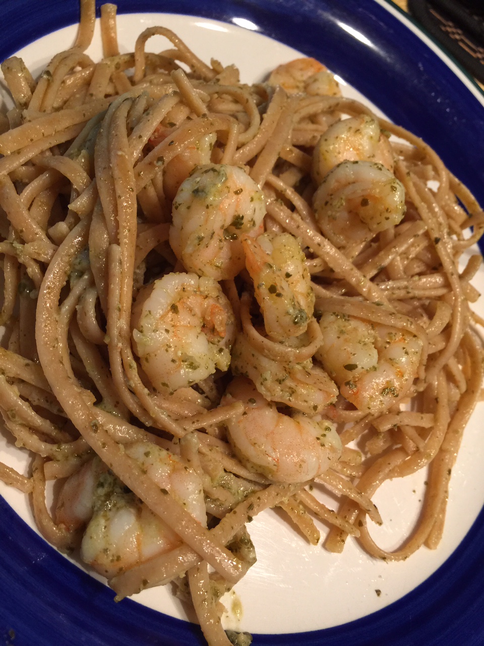 Al2getherFIT Recipe Garlic Pesto Shrimp Linguine