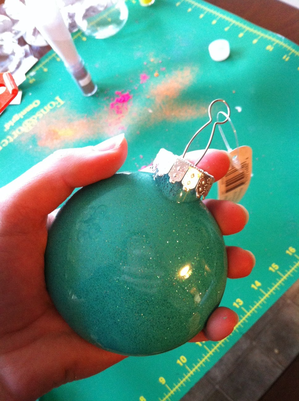 Spicy Pinecone DIY Glitter Ornament Tutorial