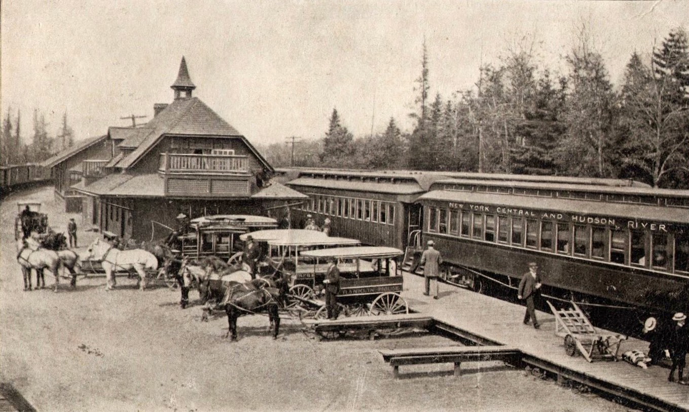Vintage Railroad Pictures New York Central Station at Saranac Lake, N.Y.