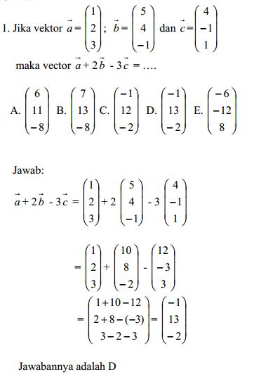 [FULL] Contoh Soal Vektor Matematika Serta Jawaban Smk Kelas 11