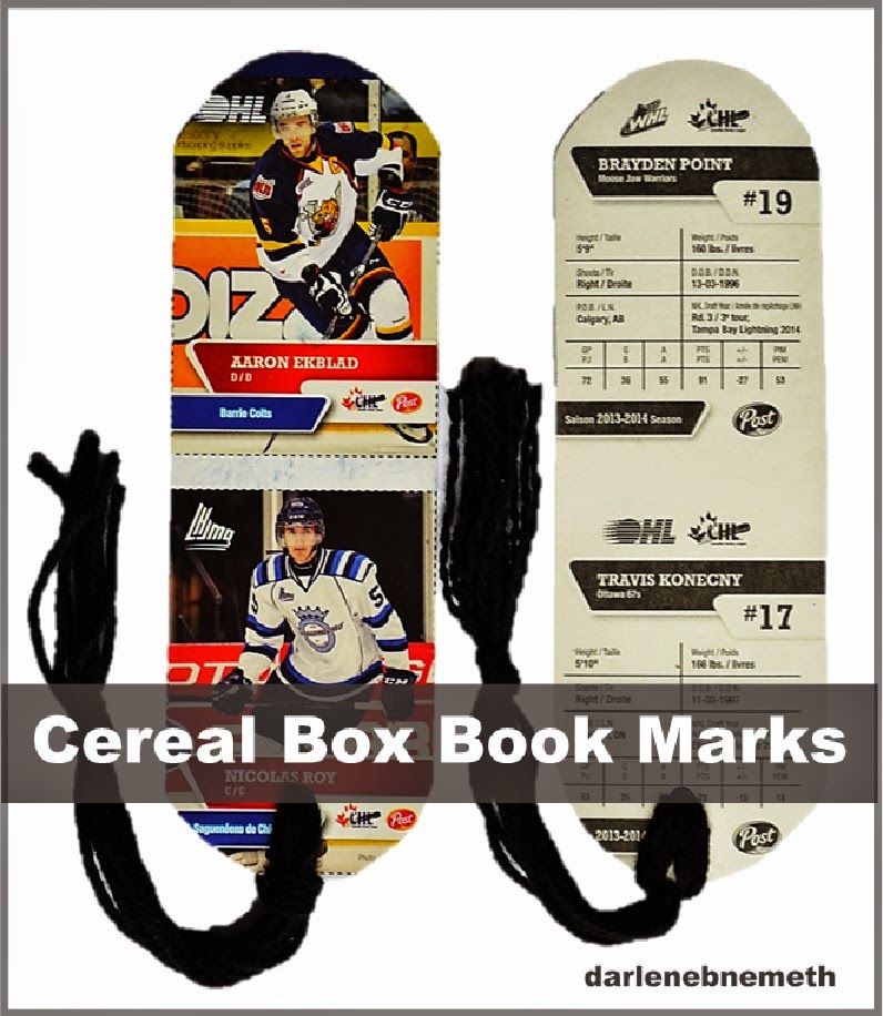 cereal box book marks hockey book marks