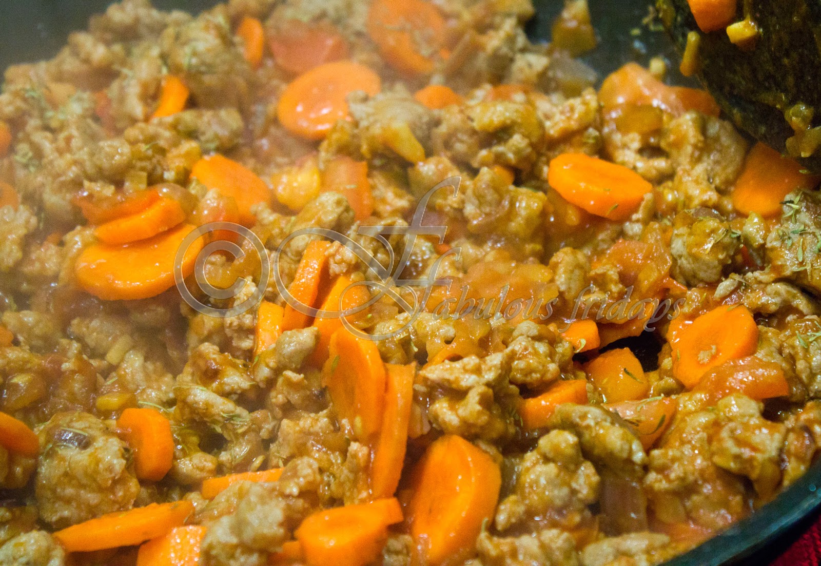 fabulous fridays Mince Chicken pie with scalloped potatoes