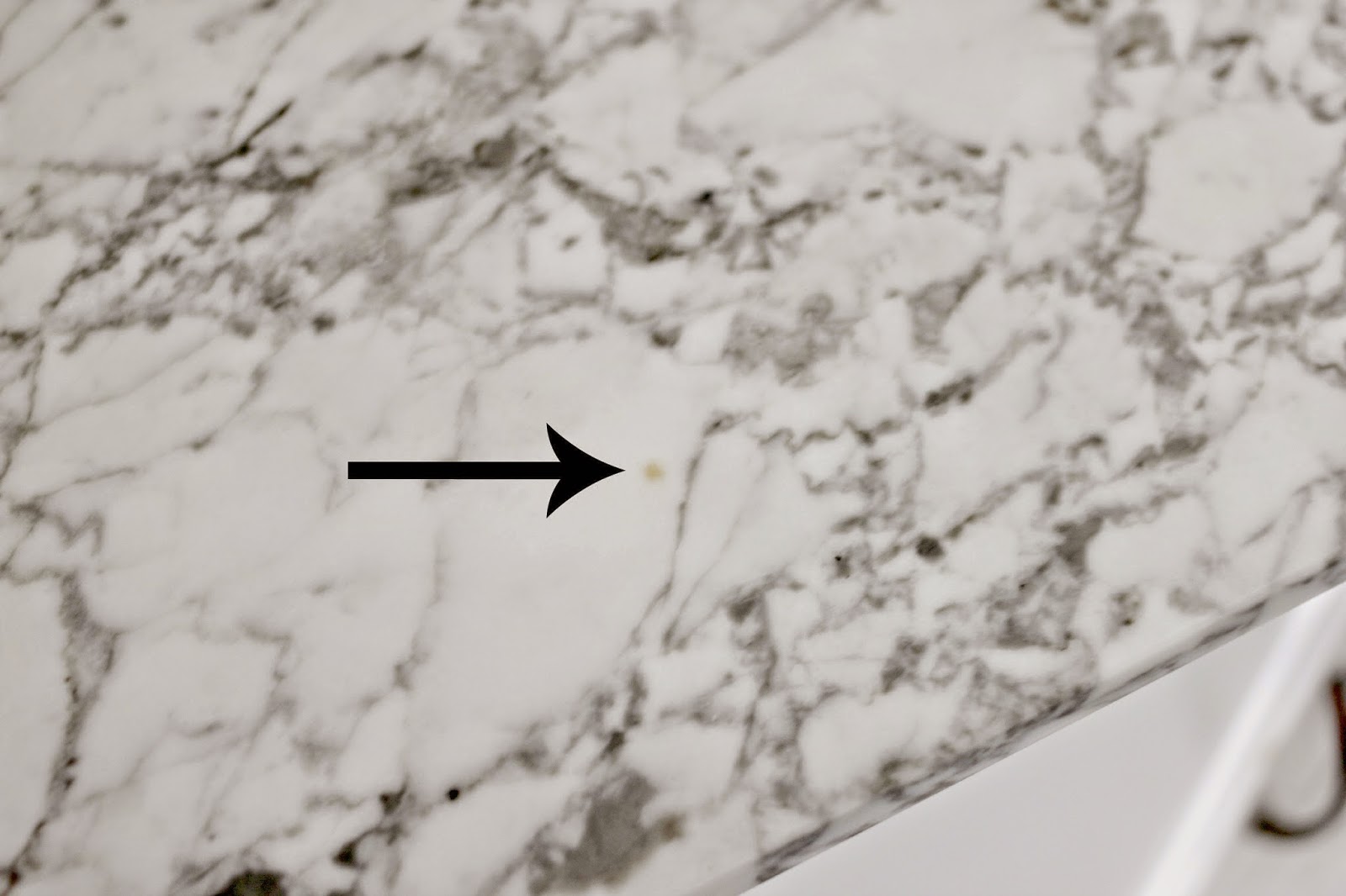 stained carrera marble countertop-www.goldenboysandme.com
