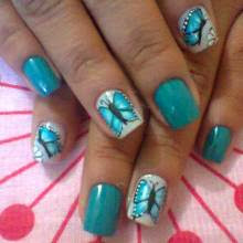 Unhas Decoradas com Borboletas Unhas Decoradas com Borboletas Azul