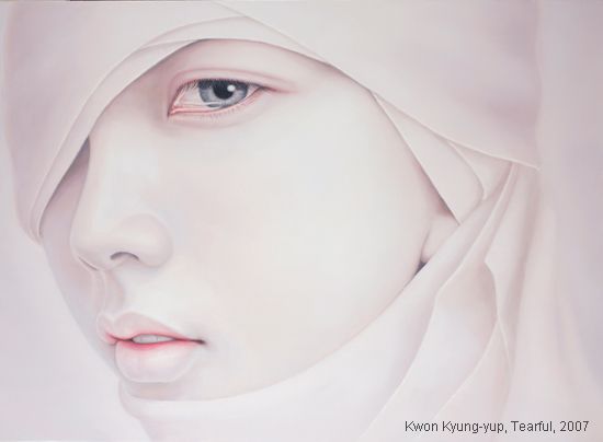 Kwon Kyung-yup pinturas mulheres frágeis machucadas bandagens curativos