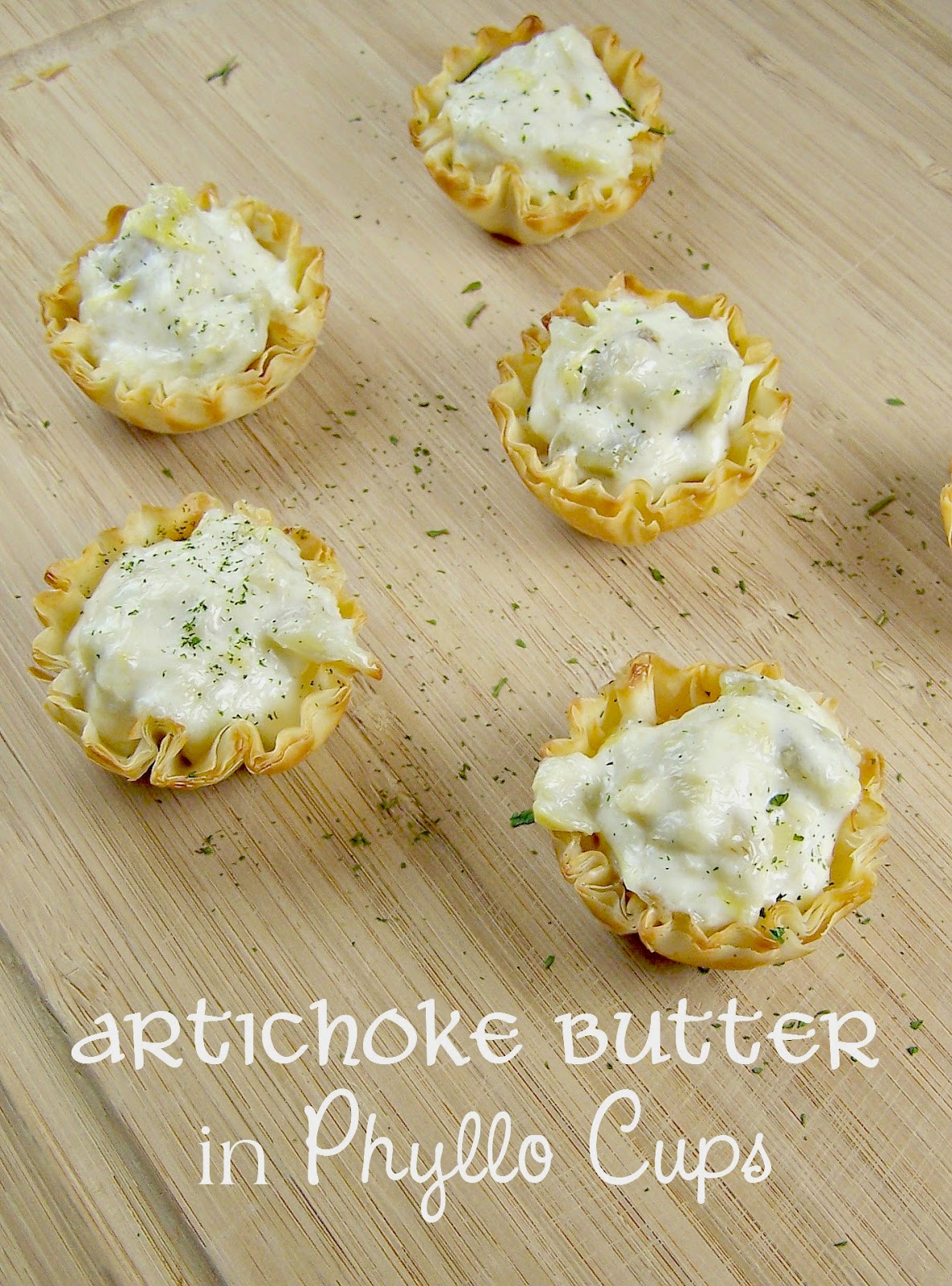 OllaPodrida Artichoke Butter in Phyllo Cups